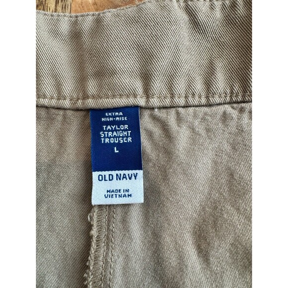 Old Navy Women's Tan Extra High Rise Taylor Straight Trouser Pants Cargo Pockets - Picture 6 of 12